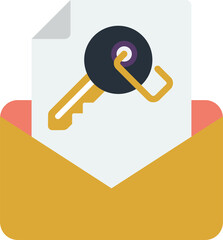 Wall Mural - envelope and key illustration in minimal style