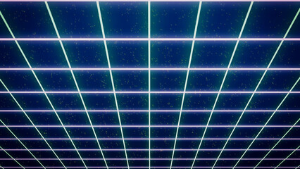Wall Mural - retro style 80s-90s galaxy background. futuristic grid landscape. digital cyber surface. suitable fo