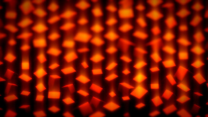 Wall Mural - red and orange cuboids - graphic randomize concept - abstract 3d illustration