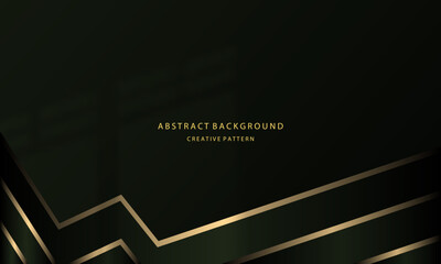 Wall Mural - Abstract background Geometric liquid gradient of gold color and dark green gradient with golden light on the back, for posters, banners, etc., EPS 10 vector design copy space area