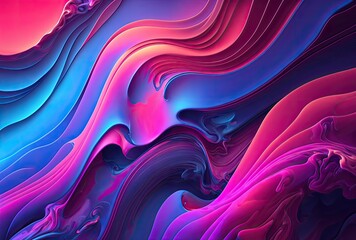 Wall Mural - A vibrant gradient of purple, pink, and blue hues forms the background., generative ai	