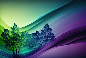 Poster - A captivating gradient of green, blue, and purple creates an alluring background., generative ai	