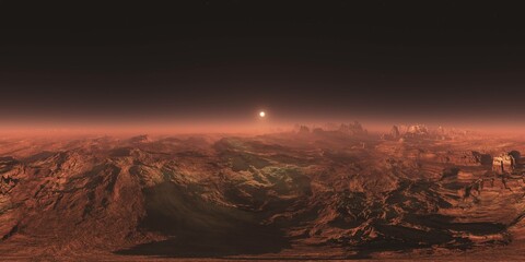 Wall Mural - Mars, HDRI, environment map , Round panorama, spherical panorama, equidistant projection, 360 high resolution panorama, 3d rendering