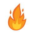 Fire concept, flat design fire icon. Flaming fire on white background.