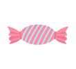 Candy icon, a pink color candy. Candy flat design.