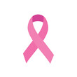 Pink ribbon concept. Breast cancer awareness ribbon, flat design pink ribbon icon.