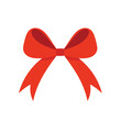 A big red color bow, bow icon isolated. Bow and ribbon vector.