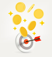 Poster - Earn money in sports. 3d vector illustration isolated on white background