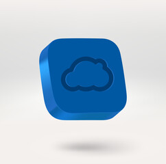 Fototapete - CLoud icon. Mobile application icon. 3d vector icon isolated on white background