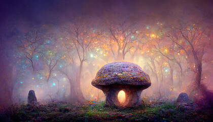Magic Mushroom Hollow - mystical background