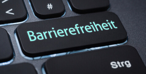 Wall Mural - beleuchtete tastatur mit einer beschrifteten taste - barrierefreiheit