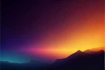 Wall Mural - sunset in the mountains landscape very beautiful glow in the sky