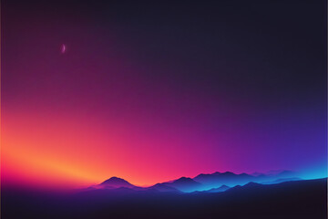 Wall Mural - sunset in the mountains landscape very beautiful glow in the sky