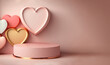 stage podium background of love heart mock ups for product or present display