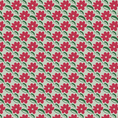 Han Drawn Leaf & flower Seamless Pattern Design 