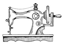 Sewing Machine Engraving PNG Illustration With Transparent Background