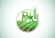 Tractor or farm low poly style logo design, suitable for any business related to agriculture industries.