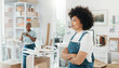 © Nicholas F/peopleimages.com - Motivation, goal and business woman looking happy and proud in a startup company office. Leader, vision and small business owner enjoying her career success at new workspace, empowered and powerful