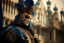 Venetian Masks At Traditional Masquerade
