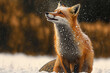 fox running in the snow, generative ai