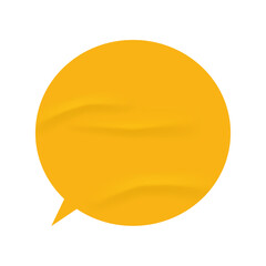 Aufkleber - Rounded speech or thought bubble, dialogue box with wrinkled paper texture. Isolated banner with copy space for communicative phrases. Vector in realistic style