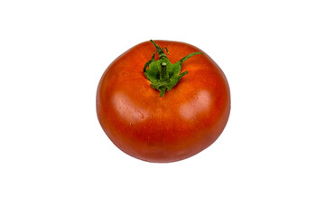 Wall Mural - Ripe tomato isolated on the white background