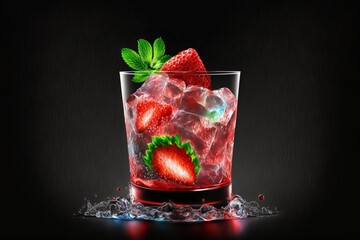 Wall Mural - Celebrate Summer with a Refreshing and Sweet Strawberry Cocktail