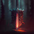 © Rudsaphon - Fantasy Red Sword,Fantasy Weapons.Generative Ai