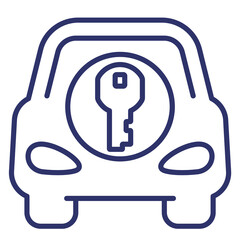 Wall Mural - car and key line icon on white