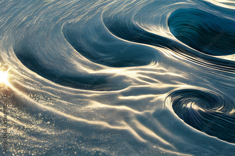 As Ripples ripples in the ocean - Created with Generative AI technology. Stock ...