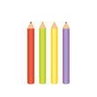 Color pencils on white background. Colorful color pencils vector.