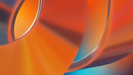 Wall Mural - Red, orange, intertwined bent glassy objects abstract, dramatic, passionate, luxurious, modern 3D rendering graphic design elemental background material
