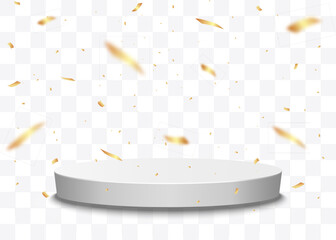 Aufkleber - Confetti with award podium. Winner vector background. with confetti.