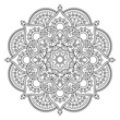 Black line mandala on white background. Round Ornament Pattern. Indian. Arabic, Islam ornament, Buddhism culture symbol. Coloring book