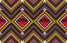 Geometric Vector Background With Sacral Tribal Ethnic Elements. Traditional Triangles Gypsy Geometric Forms Sprites Tribal Themes Apparel Fabric Tapestry Print