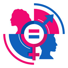Gender equality signs - symbols joined together