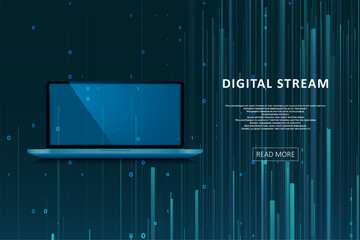 Abstract virtual digital stream.