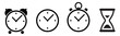 © ShafiqGFX - Clock icon set. Time icons. Clock symbol. Stopwatch icon. Alarm clock. Vector illustration