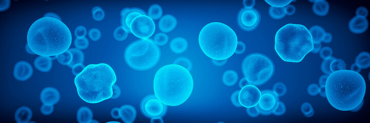 Wall Mural - artificial cell capable of ingesting, processing and eliminating organic materials. 3d illustration