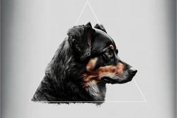 Poster - logo of a dog depicted in a triangle