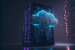 Digital cloud data storage digital concept. Cloudscape digital online service for global network. Database backup computer infrastructure technology solution. Generative AI
