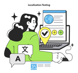 Sticker - localization testing technique. software testing methodology. it specialist