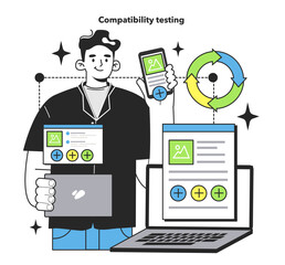 Sticker - compatibility testing technique. software testing methodology. it specialist