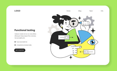 Sticker - functional testing technique web banner or landing page. software