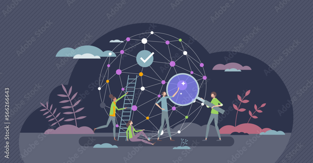 AI deep learning network and artificial intelligence tech tiny person ...