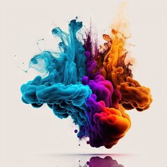 Wall Mural - Colored fumes, smoke, on a white background