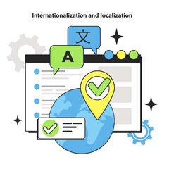 Wall Mural - internationalization and localization testing technique. software testing