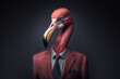 © ADDICTIVE STOCK - Generative AI of flamingo in suit
