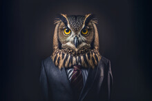 Generative AI Of Owl In Suit