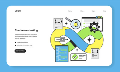 Sticker - continuous testing technique web banner or landing page. software